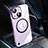 Transparent Crystal Hard Case Back Cover with Mag-Safe Magnetic QC1 for Apple iPhone 14 Plus Purple