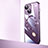 Transparent Crystal Hard Case Back Cover with Mag-Safe Magnetic QC2 for Apple iPhone 14 Plus Purple