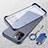 Transparent Crystal Hard Case Back Cover with Magnetic Finger Ring Stand for Apple iPhone 13 Pro Max Blue