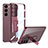 Transparent Crystal Hard Case Back Cover with Stand AC1 for Samsung Galaxy S21 5G Red