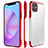 Transparent Crystal Hard Rigid Case Back Cover H01 for Apple iPhone 11 Red