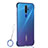 Transparent Crystal Hard Rigid Case Back Cover H01 for Oppo A11X Blue