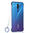 Transparent Crystal Hard Rigid Case Back Cover H01 for Oppo A5 (2020) Blue
