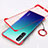 Transparent Crystal Hard Rigid Case Back Cover H01 for Oppo Find X2 Neo Red