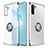 Transparent Crystal Hard Rigid Case Back Cover with Magnetic Finger Ring Stand for Samsung Galaxy Note 10