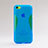 Transparent Silicone Matte Finish X-Line Case for Apple iPhone 5C Blue