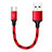 Type-C Charger USB Data Cable Charging Cord Android Universal 25cm S04 for Apple iPad Pro 12.9 (2022) Red