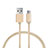 Type-C Charger USB Data Cable Charging Cord Android Universal T04 Gold