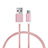 Type-C Charger USB Data Cable Charging Cord Android Universal T04 Pink