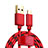 Type-C Charger USB Data Cable Charging Cord Android Universal T09 Red