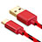 Type-C Charger USB Data Cable Charging Cord Android Universal T09 Red