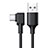 Type-C Charger USB Data Cable Charging Cord Android Universal T22 for Apple iPad Pro 12.9 (2022) Black