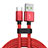 Type-C Charger USB Data Cable Charging Cord Android Universal T24 Red