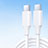 Type-C USB-C to Type-C USB-C Cable Adapter 60W H04 for Apple iPad Pro 12.9 (2022) White
