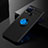 Ultra-thin Silicone Gel Soft Case Cover with Finger Ring Stand for Realme C15 Blue and Black