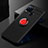 Ultra-thin Silicone Gel Soft Case Cover with Finger Ring Stand for Realme C15 Red and Black