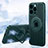 Ultra-thin Silicone Gel Soft Case Cover with Mag-Safe Magnetic AC1 for Apple iPhone 13 Pro Green