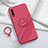 Ultra-thin Silicone Gel Soft Case Cover with Magnetic Finger Ring Stand A01 for Huawei Enjoy 10 Red Wine