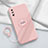 Ultra-thin Silicone Gel Soft Case Cover with Magnetic Finger Ring Stand A01 for Huawei Enjoy 10e Pink