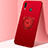 Ultra-thin Silicone Gel Soft Case Cover with Magnetic Finger Ring Stand A01 for Huawei Honor 10 Lite Red