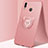 Ultra-thin Silicone Gel Soft Case Cover with Magnetic Finger Ring Stand A01 for Huawei Honor 10 Lite Rose Gold