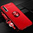 Ultra-thin Silicone Gel Soft Case Cover with Magnetic Finger Ring Stand A01 for Huawei Honor 9X Pro Red