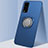 Ultra-thin Silicone Gel Soft Case Cover with Magnetic Finger Ring Stand A01 for Huawei Honor Play4T Pro Blue