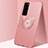 Ultra-thin Silicone Gel Soft Case Cover with Magnetic Finger Ring Stand A01 for Huawei Nova 7 5G Rose Gold