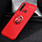 Ultra-thin Silicone Gel Soft Case Cover with Magnetic Finger Ring Stand A01 for Huawei P20 Lite (2019) Red