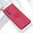 Ultra-thin Silicone Gel Soft Case Cover with Magnetic Finger Ring Stand A01 for Huawei P40 Lite 5G Red
