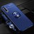 Ultra-thin Silicone Gel Soft Case Cover with Magnetic Finger Ring Stand A01 for Huawei Y9s Blue
