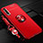 Ultra-thin Silicone Gel Soft Case Cover with Magnetic Finger Ring Stand A01 for Huawei Y9s Red