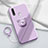 Ultra-thin Silicone Gel Soft Case Cover with Magnetic Finger Ring Stand A01 for Oppo A31 Purple
