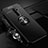 Ultra-thin Silicone Gel Soft Case Cover with Magnetic Finger Ring Stand A01 for Oppo A5 (2020) Black