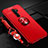 Ultra-thin Silicone Gel Soft Case Cover with Magnetic Finger Ring Stand A01 for Oppo A5 (2020) Red