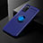 Ultra-thin Silicone Gel Soft Case Cover with Magnetic Finger Ring Stand A01 for Oppo A52 Blue