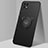 Ultra-thin Silicone Gel Soft Case Cover with Magnetic Finger Ring Stand A01 for Oppo A72 5G Black