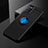 Ultra-thin Silicone Gel Soft Case Cover with Magnetic Finger Ring Stand A01 for Oppo A72 Blue and Black