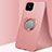 Ultra-thin Silicone Gel Soft Case Cover with Magnetic Finger Ring Stand A01 for Oppo A92s 5G Rose Gold