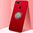 Ultra-thin Silicone Gel Soft Case Cover with Magnetic Finger Ring Stand A01 for Oppo AX7 Red