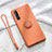 Ultra-thin Silicone Gel Soft Case Cover with Magnetic Finger Ring Stand A01 for Oppo Find X2 Neo Orange