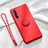 Ultra-thin Silicone Gel Soft Case Cover with Magnetic Finger Ring Stand A01 for Oppo Find X2 Neo Red