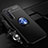 Ultra-thin Silicone Gel Soft Case Cover with Magnetic Finger Ring Stand A01 for Oppo K7 5G Blue and Black