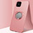 Ultra-thin Silicone Gel Soft Case Cover with Magnetic Finger Ring Stand A01 for Oppo Reno4 Z 5G Rose Gold