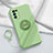Ultra-thin Silicone Gel Soft Case Cover with Magnetic Finger Ring Stand A01 for Oppo Reno5 5G Matcha Green