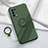 Ultra-thin Silicone Gel Soft Case Cover with Magnetic Finger Ring Stand A01 for Oppo Reno5 5G Midnight Green