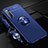 Ultra-thin Silicone Gel Soft Case Cover with Magnetic Finger Ring Stand A01 for Realme X2 Blue