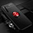 Ultra-thin Silicone Gel Soft Case Cover with Magnetic Finger Ring Stand A01 for Realme X50 Pro 5G Red and Black