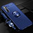 Ultra-thin Silicone Gel Soft Case Cover with Magnetic Finger Ring Stand A01 for Realme XT Blue