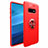 Ultra-thin Silicone Gel Soft Case Cover with Magnetic Finger Ring Stand A01 for Samsung Galaxy S10 Red